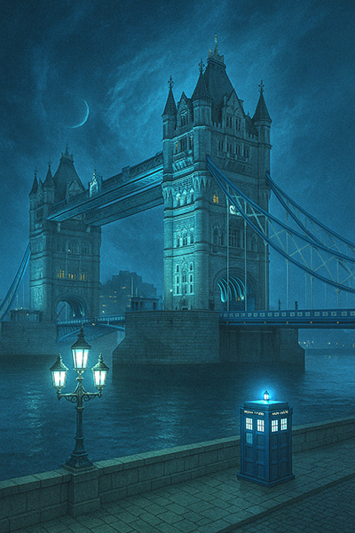 London bridge in stijl van dr Who